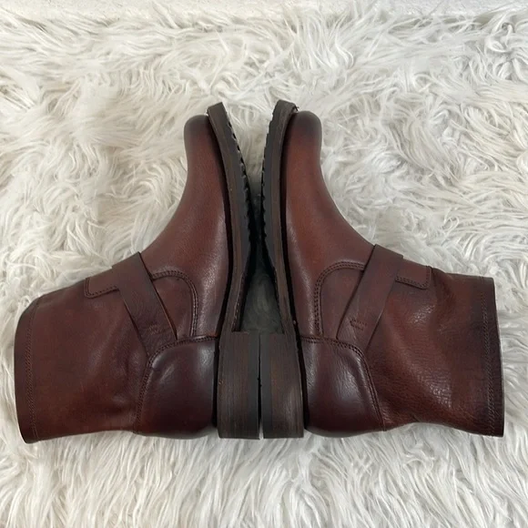 FRYE Veronica Leather Tan Booties Boots Slip On Western Cowgirl Size 8 NEW - Picture 9 of 16